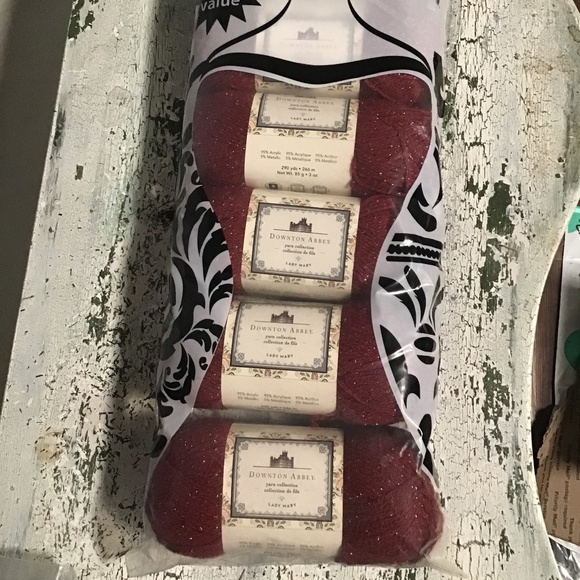 Downton Abbey Yarn Collection Lady Mary -- Red 6 Skeins SEALED - Picture 2 of 3